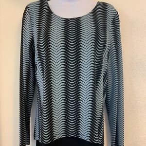 ALFANI Geometric Blue and Black Dress Shirt